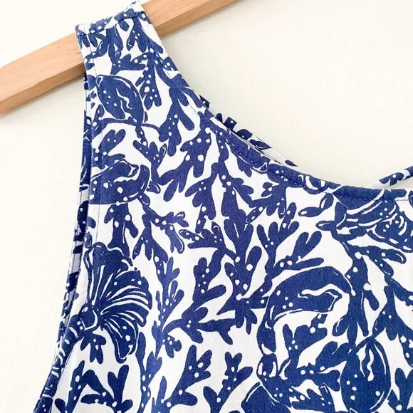 Lilly Pulitzer Blue and White Mini Sundress with Pockets - Picture 3 of 9